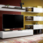 Meuble TV Design "Silk" 240cm Blanc & Naturel|Meuble TV|Paris Prix