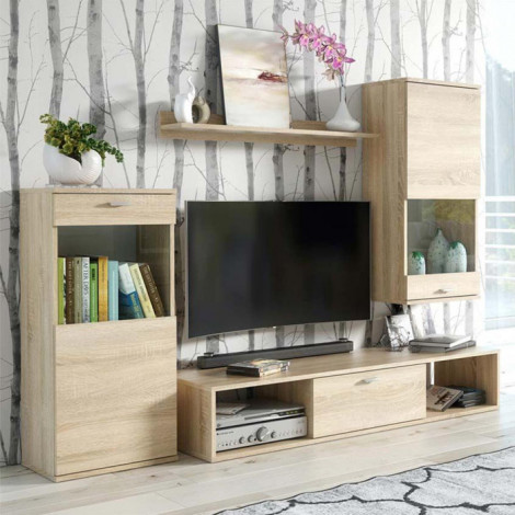 Ensemble Meuble TV Design "Rico" 180cm Naturel|Meuble TV|Paris Prix