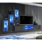 Ensemble Meuble TV Design "Switch XXII" 210cm Gris|Meuble TV|Paris Prix