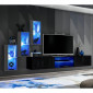 Ensemble Meuble TV "Switch XXII" 210cm Gris & Noir|Meuble TV|Paris Prix