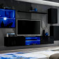 Ensemble Meuble TV Design "Switch XXIII" 250cm Noir|Meuble TV|Paris Prix