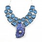 Collier pierre Quartz bleu et cristaux synthétique bleu