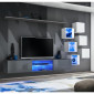 Ensemble Meuble TV "Switch XXI" 260cm Gris & Blanc|Meuble TV|Paris Prix