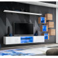 Ensemble Meuble TV "Switch XXI" 260cm Blanc & Naturel|Meuble TV|Paris Prix