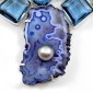 Collier pierre Quartz bleu et cristaux synthétique bleu