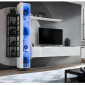 Ensemble Meuble TV Design "Switch VII" 240cm Blanc & Noir|Meuble TV|Paris Prix