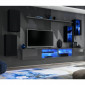 Ensemble Meuble TV "Switch XXV" 280cm Noir & Gris|Meuble TV|Paris Prix