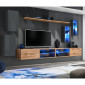 Ensemble Meuble TV "Switch XXV" 280cm Gris & Naturel|Meuble TV|Paris Prix