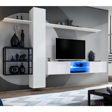 Ensemble Meuble TV "Switch V" 270cm Blanc & Noir|Meuble TV|Paris Prix