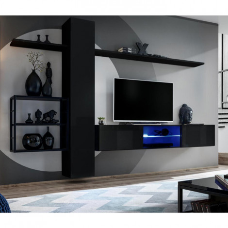Ensemble Meuble TV "Switch V" 270cm Noir|Meuble TV|Paris Prix