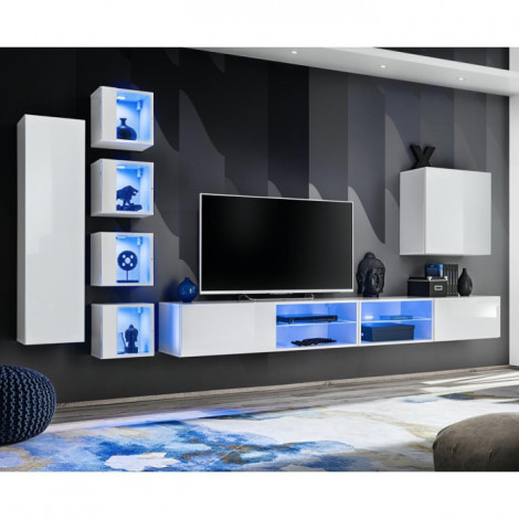 Ensemble Meuble TV "Switch XXVI" 320cm Blanc|Meuble TV|Paris Prix