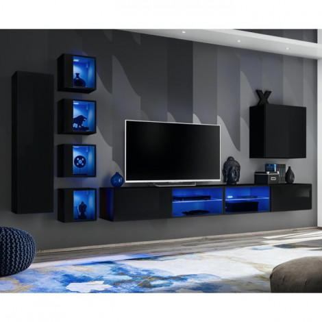 Ensemble Meuble TV "Switch XXVI" 320cm Noir|Meuble TV|Paris Prix
