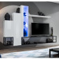 Ensemble Meuble TV Design "Switch VIII" 240cm Blanc & Noir|Meuble TV|Paris Prix