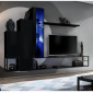Ensemble Meuble TV Design "Switch VIII" 240cm Noir|Meuble TV|Paris Prix