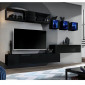 Ensemble Meuble TV Design "Switch III" 280cm Noir|Meuble TV|Paris Prix