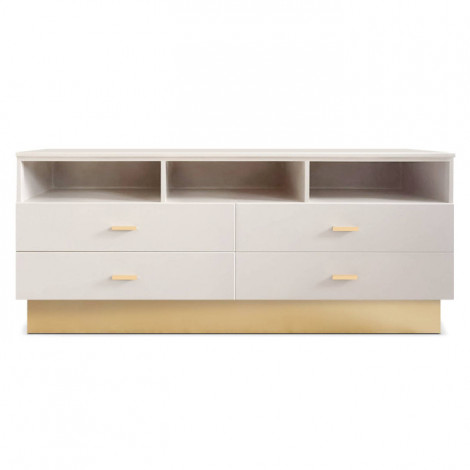 Meuble TV 4 Tiroirs Design "Tazea" 150cm Taupe|Meuble TV|Paris Prix