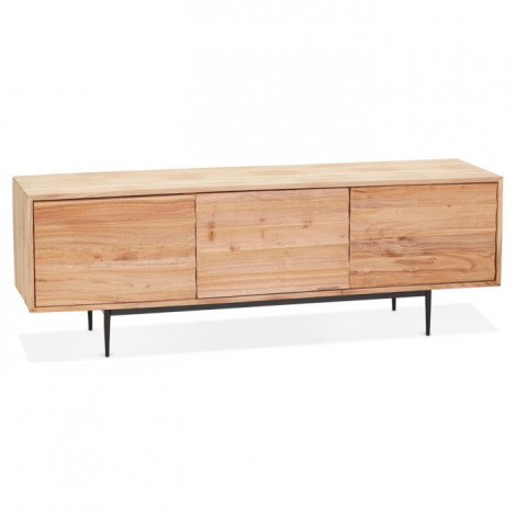 Meuble TV 3 Portes en Bois "Myriam" 147cm Naturel|Meuble TV|Paris Prix
