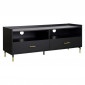 Meuble TV 2 Portes & 2 Niches "Tedy" 120cm Noir|Meuble TV|Paris Prix
