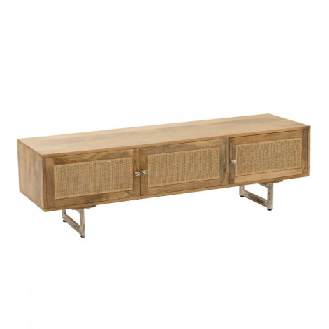 Meuble TV en Bois 3 Portes "Weaving" 120cm Naturel|Meuble TV|Paris Prix
