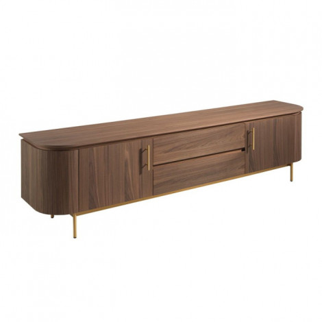 Meuble TV 2 Tiroirs & 2 Portes "Lowell" 220cm Marron|Meuble TV|Paris Prix