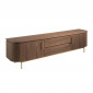 Meuble TV 2 Tiroirs & 2 Portes "Lowell" 220cm Marron|Meuble TV|Paris Prix