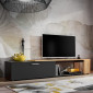 Meuble TV design "RTV Maze II" 200cm Noir & Naturel|Meuble TV|Paris Prix