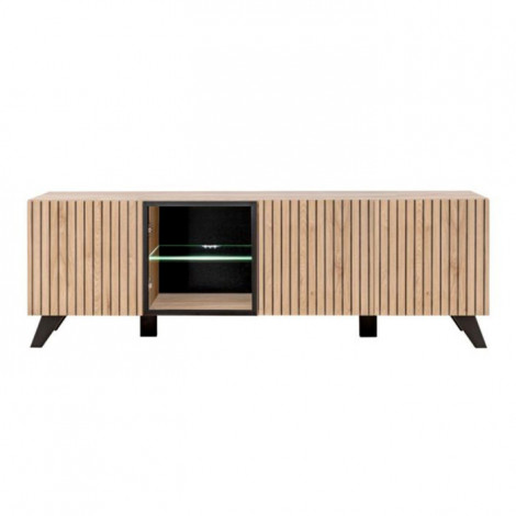 Meuble TV Design "Liam" 160cm Naturel & Noir|Meuble TV|Paris Prix