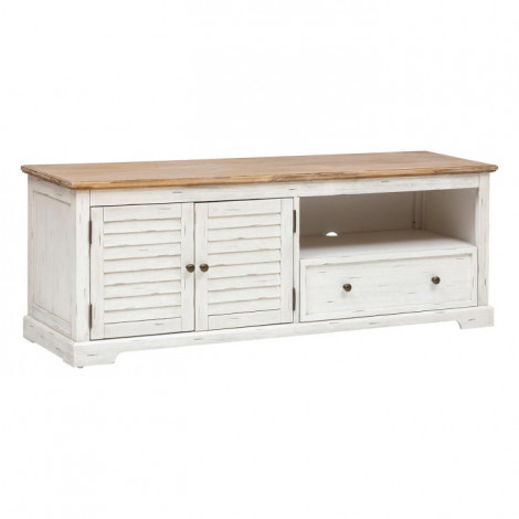 Meuble TV 2 Portes & 1 Tiroir "Olbia" 140cm Blanc|Meuble TV|Paris Prix