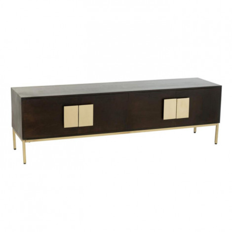 Meuble TV 2 Portes en Bois "Dion" 180cm Marron|Meuble TV|Paris Prix