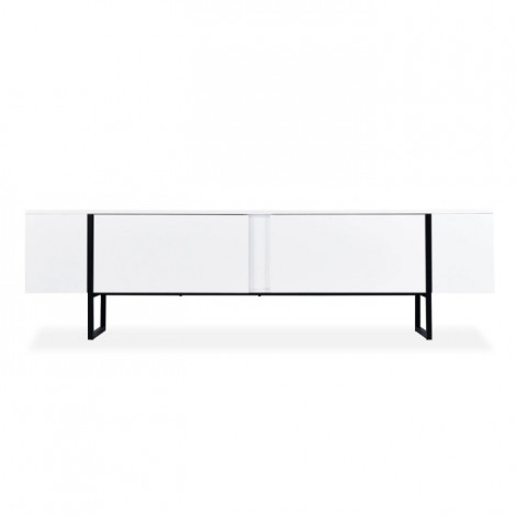 Meuble TV 2 portes "Valentin" 180cm Blanc & Noir|Meuble TV|Paris Prix