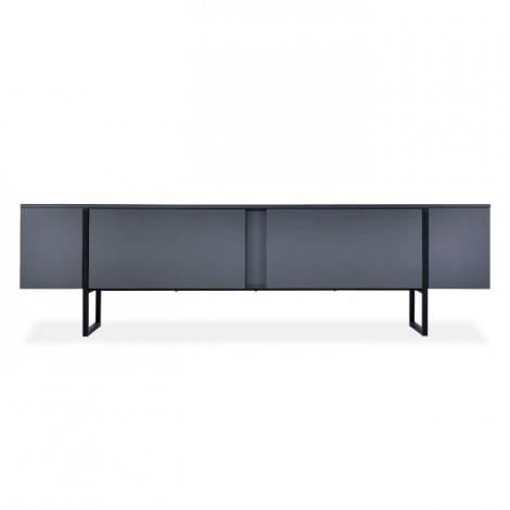 Meuble TV 2 portes "Valentin" 180cm Gris & Noir|Meuble TV|Paris Prix