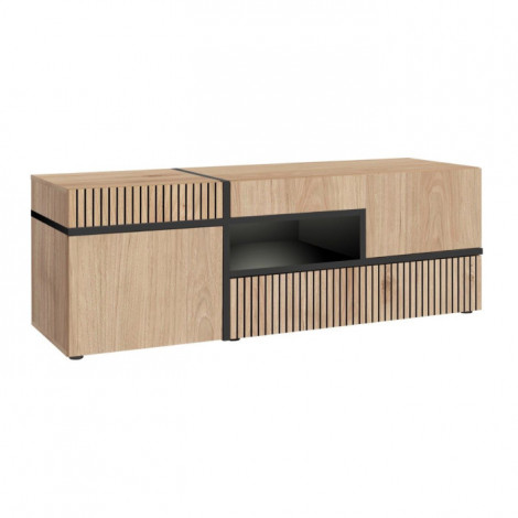 Meuble TV Design LED "Cross" 150cm Naturel|Meuble TV|Paris Prix