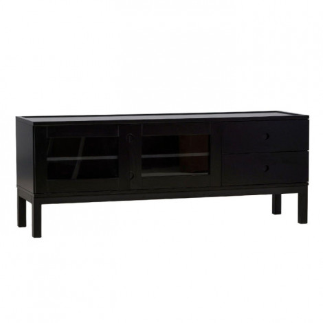 Meuble TV 2 Portes & 2 Tiroirs "Alcoa" 150cm Noir|Meuble TV|Paris Prix