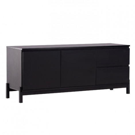 Meuble TV 2 Portes & 2 Tiroirs "Corpus" 138cm Noir|Meuble TV|Paris Prix