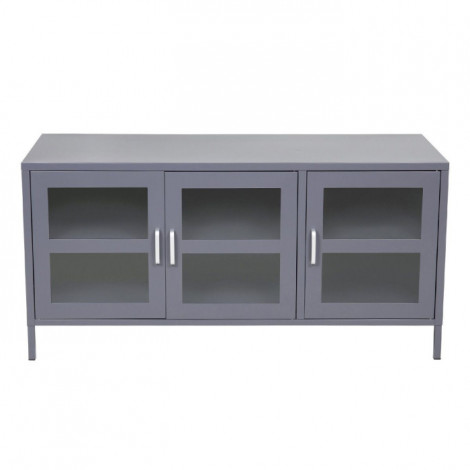 Meuble TV 3 Portes "Acero" 120cm Gris Clair|Meuble TV|Paris Prix