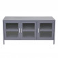 Meuble TV 3 Portes "Acero" 120cm Gris Clair|Meuble TV|Paris Prix