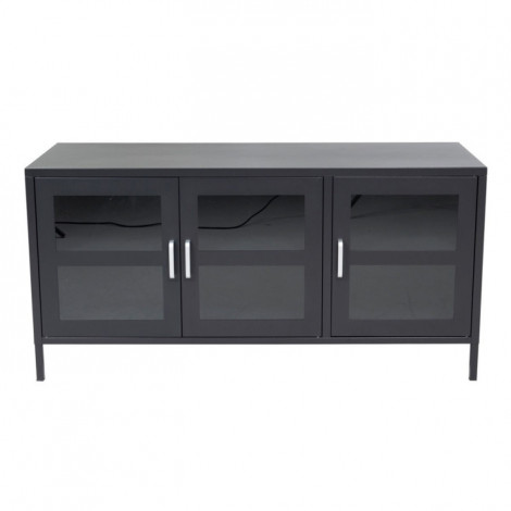 Meuble TV 3 Portes "Acero" 120cm Noir|Meuble TV|Paris Prix