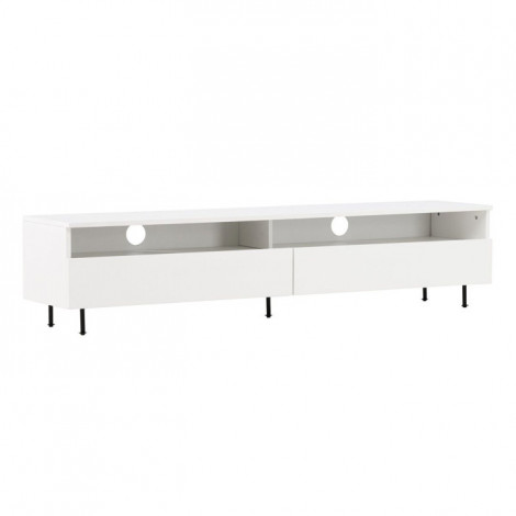 Meuble TV 2 Tiroirs "Navarra" 180cm Blanc|Meuble TV|Paris Prix