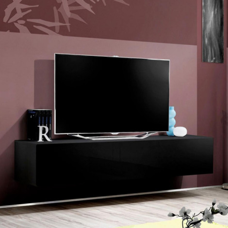 Meuble TV Mural Design "Fly I" 160cm Noir|Meuble TV|Paris Prix