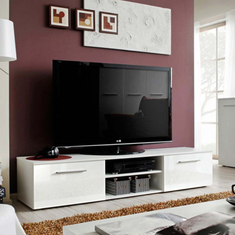 Meuble TV Design "Bono II" 180cm Blanc|Meuble TV|Paris Prix