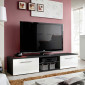 Meuble TV Design "Bono II" 180cm Blanc & Noir|Meuble TV|Paris Prix