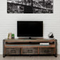 Meuble TV en Teck Industriel 3 Tiroirs "Loft" 160cm Marron|Meuble TV|Paris Prix