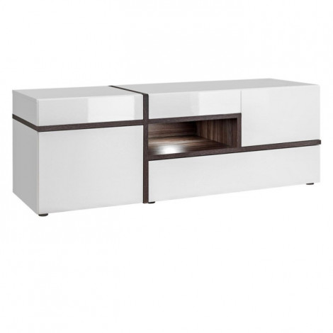 Meuble TV Design LED "Cross" 150cm Blanc|Meuble TV|Paris Prix