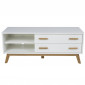 Meuble TV Design "Kensal" 130cm Chêne & Blanc|Meuble TV|Paris Prix
