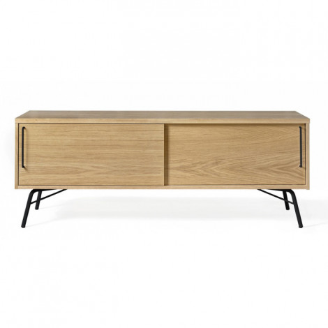 Meuble TV Design "Ashburn" 145cm Chêne & Noir|Meuble TV|Paris Prix