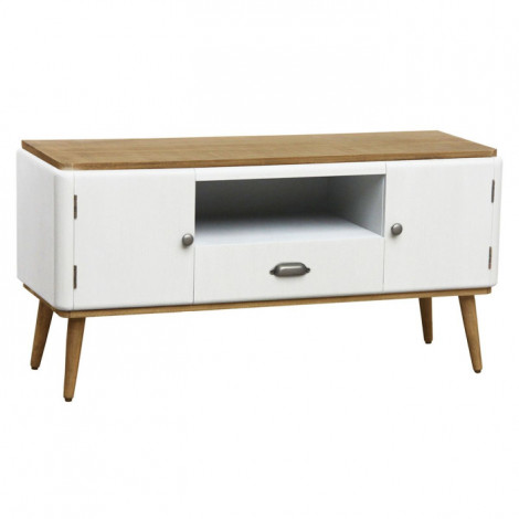 Meuble TV Scandinave 2 Portes "Kuito" 120cm Blanc|Meuble TV|Paris Prix