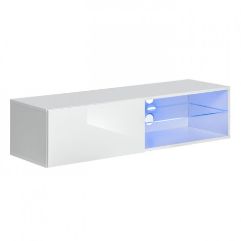 Meuble TV LED Design "Switch IV" 120cm Blanc|Meuble TV|Paris Prix