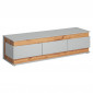 Meuble TV 3 Tiroirs "Berlin" 150cm Gris & Naturel|Meuble TV|Paris Prix