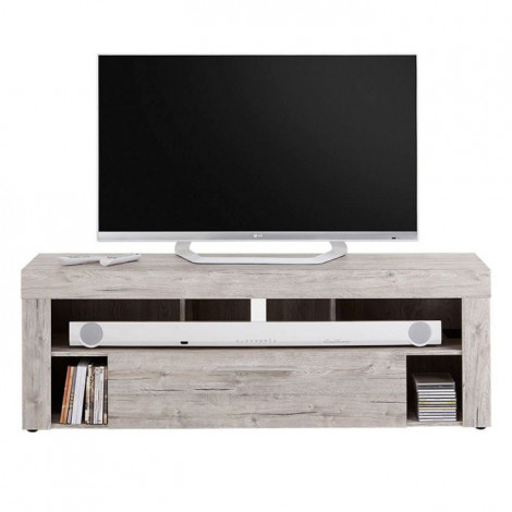 Meuble TV 1 Tiroir Design "Biotin" 150cm Chêne Sable|Meuble TV|Paris Prix
