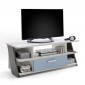 Meuble TV 5 Niches "Anoya" 135cm Chêne & Blanc|Meuble TV|Paris Prix